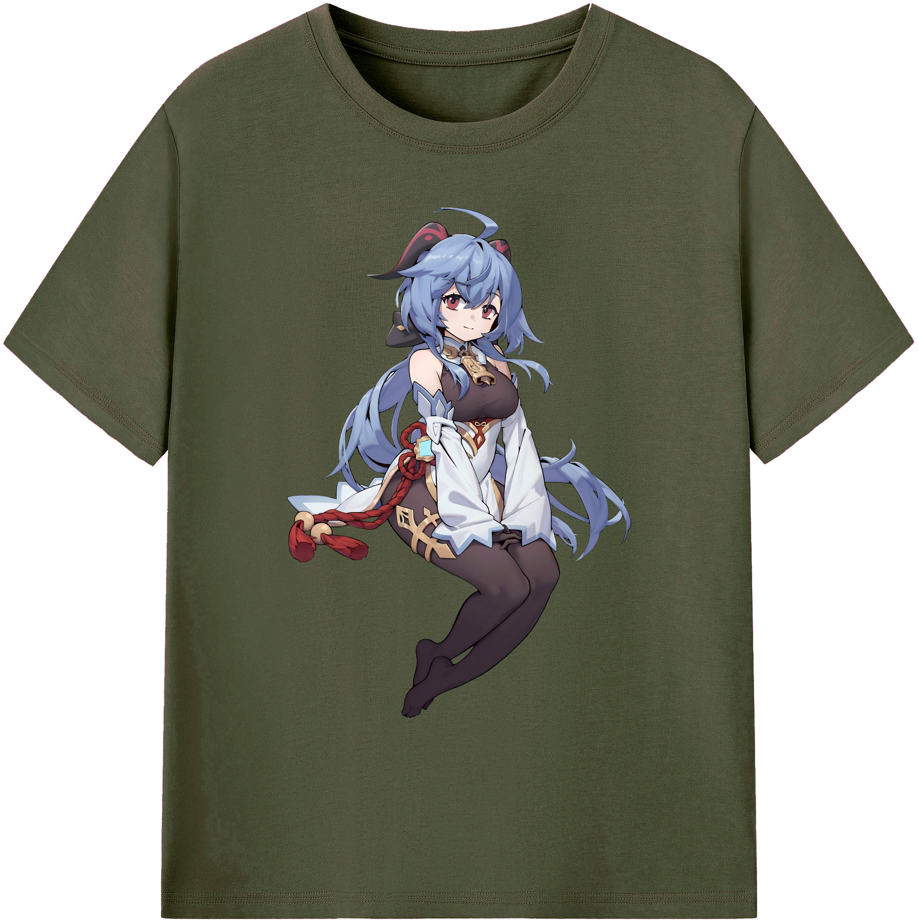 げんし神 甘雨 かんう genshin Ganyu 綿100％ メンズ半袖Tシャツ｜肌触りやわらか＆通気性